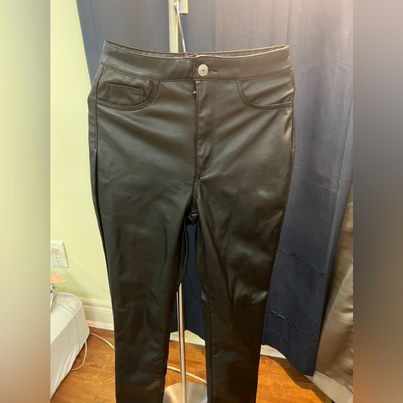 H&M Black Leather Pants - Picture 1 of 2
